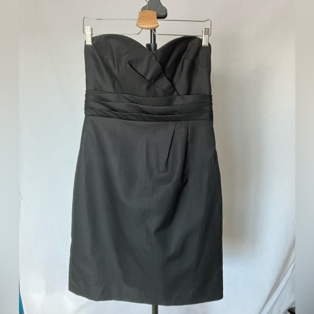 J Crew dress Raquel black strapless sweetheart neckline midi women’s size 10